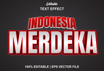 Indonesian independence text effects with red and white colors for promotions, logos and more.