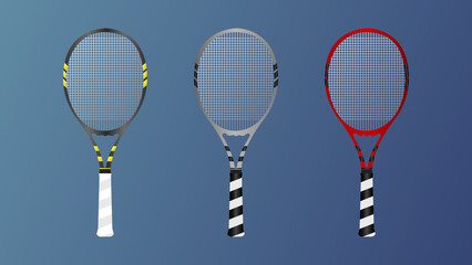 Tennis racket set , Simple flat design style , illustration Vector EPS 10, can use for tennis Championship Logo
