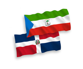 Flags of Dominican Republic and Republic of Equatorial Guinea on a white background