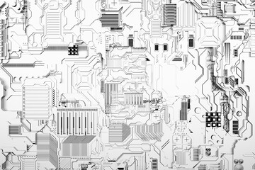 Detail of a futuristic  machine. 3D illustration of a futuristic wall made of various details. Cyberpunk background. Industrial wallpaper. Grunge details