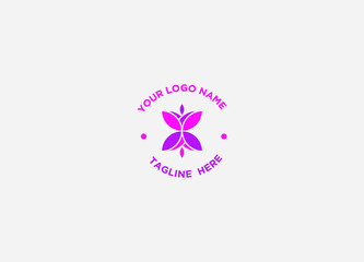 Abstract iconic Logo. pink purple combined color. Usable for Businesses and Companies, Agency, Startup