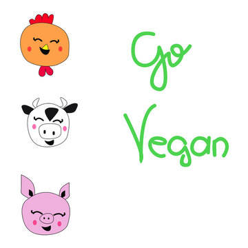 Go Vegan Chicken Cow Pig