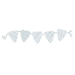 Gender party. Baby shower. Decorations. Blue flags