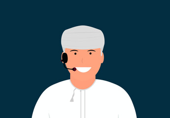 customers service man wearing omani clothes 