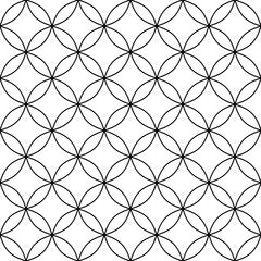 Naklejka premium Seamless geometric background for your designs. Modern vector round black and white ornament. Geometric abstract pattern