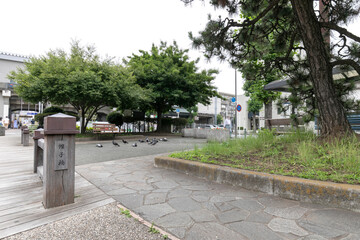 帷子橋（新町橋）跡・天王町駅前公園（神奈川県横浜市保土ヶ谷区岩間町）