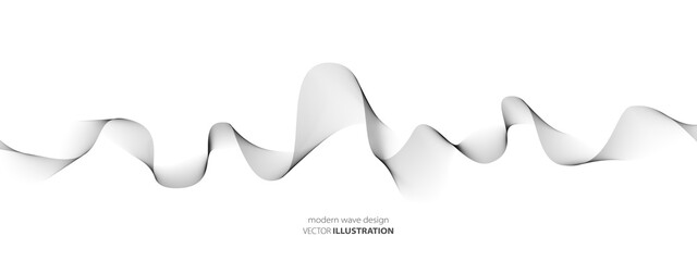 Vector halftone abstract wave symbol. Texture of chaotic lines. Monochrome energy flow. Music track. Heart rate. Background  presentation, screensaver, science, technology, social networks, business.