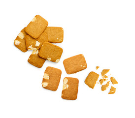 Ginger Snap Isolated, Rectangular Ginger Nut, Biscuit Square Cookies