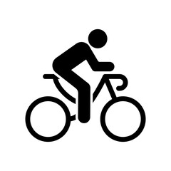 Cyclist icon simple. Bike or Bicycle.