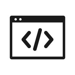 Code window icon, Coding symbol. Programming, code, application icon