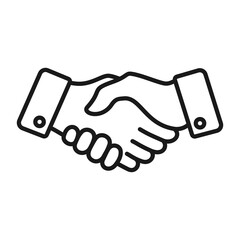 Business handshake line icon. Partnership and agreement symbol. illustration linear.