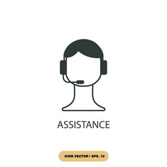assistance icons  symbol vector elements for infographic web