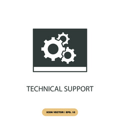 technical support icons  symbol vector elements for infographic web