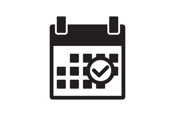 Calendar icon, business reminder symbol. Month and day plan illustration.