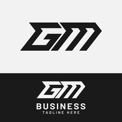 G M GM MG Letter Monogram Initial Logo Design Template. Suitable for General Sports Fitness Finance Construction Company Business Corporate Shop Apparel in Simple Modern Style Logo Design.
