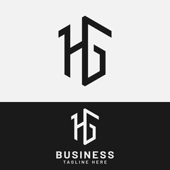 H G HG GH Letter Monogram Initial Logo Design Template. Suitable for General Sports Fitness Finance Construction Company Business Corporate Shop Apparel in Simple Modern Style Logo Design.