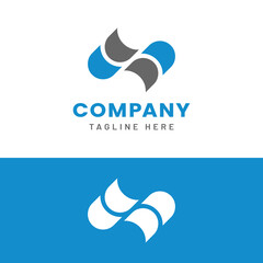Letter Initial S SS Wave Logo Design Template. wisted Rope Logo Design Template. Suitable for General Solution Real Estate Company Business Brand Corporate in Modern Flat Style Logo Design.