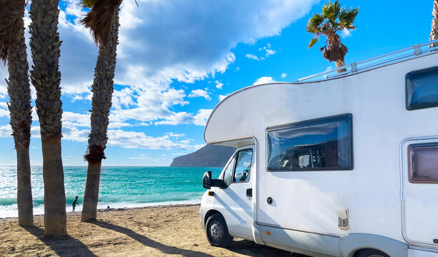 Family travel- holiday trip in motorhome
