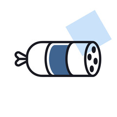 Sausage salami vector icon. Barbecue and bbq grill