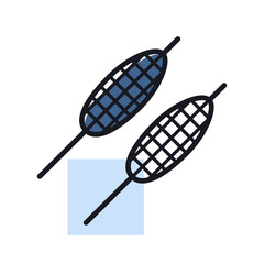 Corn skewer vector icon. Barbecue and bbq grill