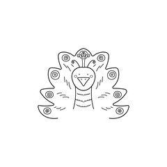 peacock head  isolated vector illustration