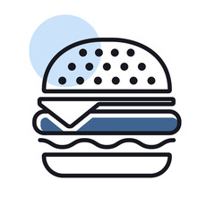 Burger vector icon. Fast food sign