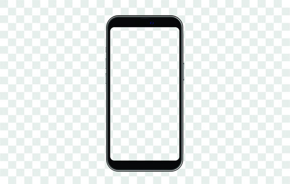 Smartphone mockup frame less blank screen on transparent , 3d isolated vector illustration cell phone Template for infographics or presentation UI