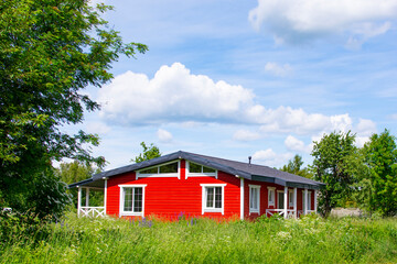 Obraz premium beautiful country house in nature in summer