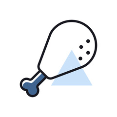 Chicken's leg vector icon. Fast food sign