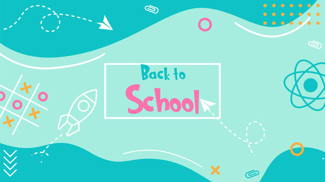 Back to school wallpaper with kids element design