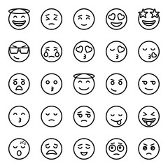 Outline icons for emoticon emojis.