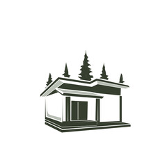 building and trees design icon silhouette