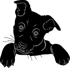 cute dog illustration line art black design handmade silhouette 