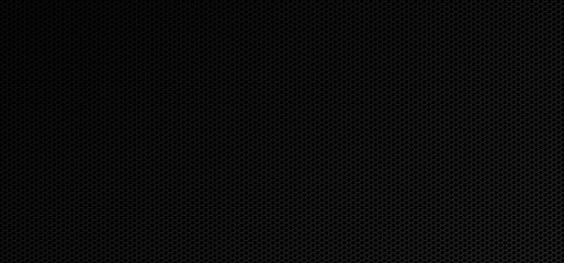 Black grid background. Abstract metallic surface with holes backdrop. Perforated black metal material texture. Urban style vector illustration.