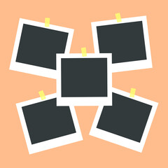 Collection of photo frame with camera in the background