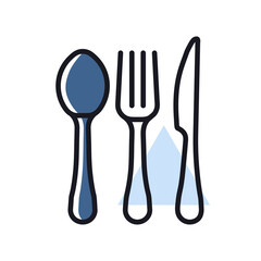 Spoon fork and knife vector icon