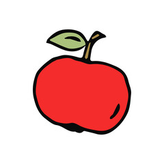 Apple icon. Doodle vector illustration with apple