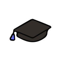 student hat icon. Doodle vector illustration with student hat