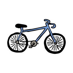 bicycle icon. Doodle vector illustration with bicycle