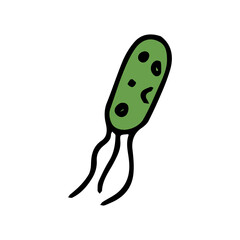 virus icon. Doodle vector illustration with virus