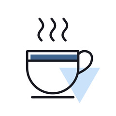 Cup of coffee tea with steam vector icon