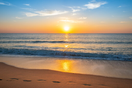 Beautiful sunset on the beach.