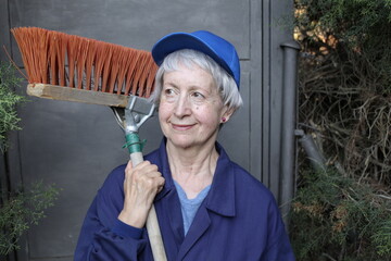Senior woman working in cleaning services