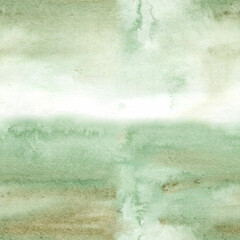 Seamless pattern. Textured watercolor painted green