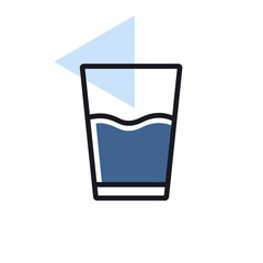 Glass of water vector icon. Kitchen appliance