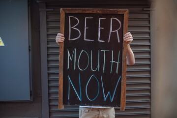 beer chalk sign