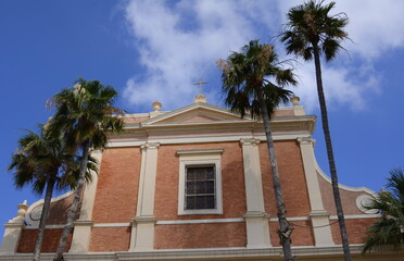 St. Peter's Church in Tel Aviv-Jaffa, Israel and palm