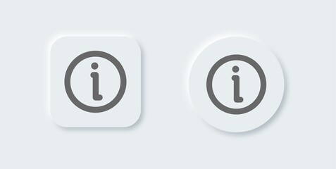 Info line icon in neomorphic design style. Information sign vector collection.
