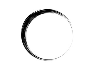 Grunge circle made of black paint.Grunge oval shape made for marking.