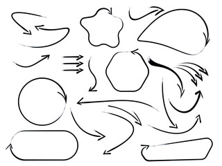 Hand drawn arrow set Free Vector